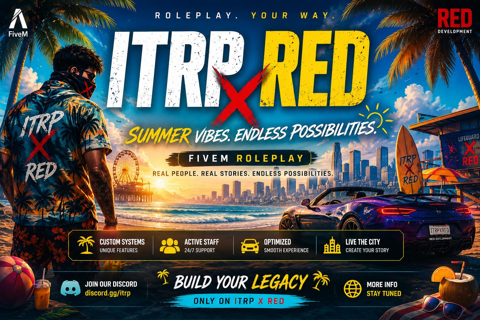 Discovery splash banner for InDia Town X Red Discord server