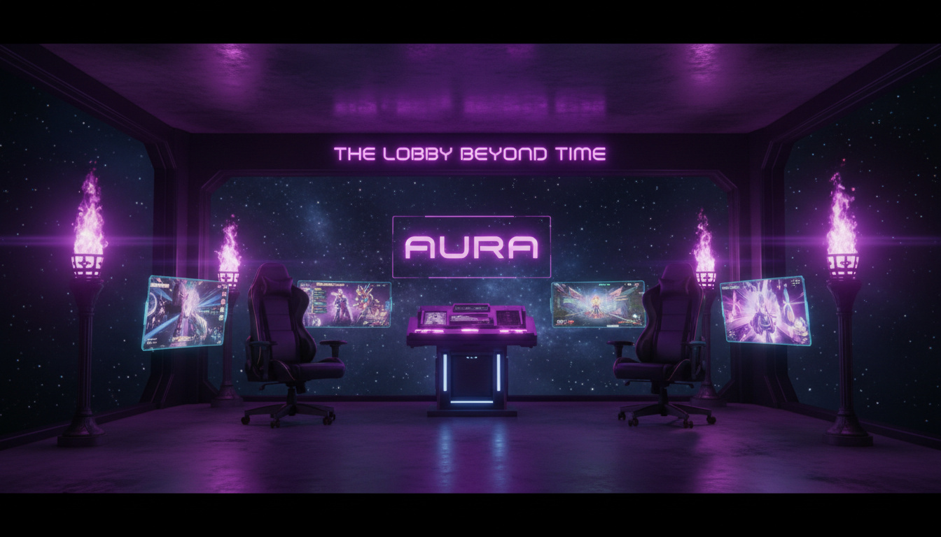 Discovery splash banner for AURA | đ Gamingă»Animeă»Fună»Socială»Eventsă»Emotes Discord server