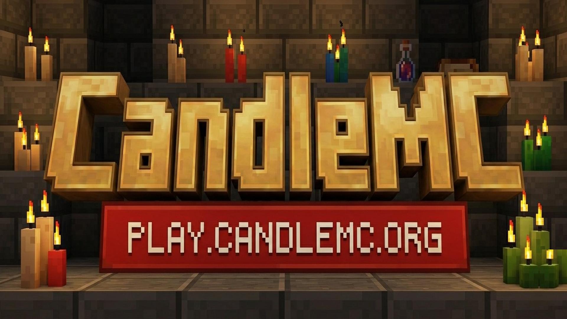 Discovery splash banner for CandleMC (ex. minecave) Discord server