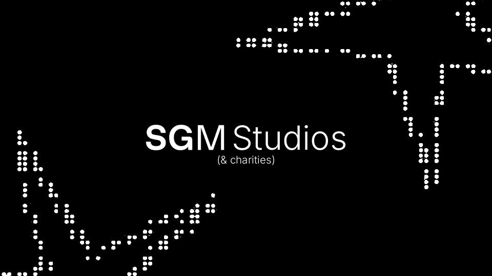 Discovery splash banner for SGM (Studios & Charities) Discord server