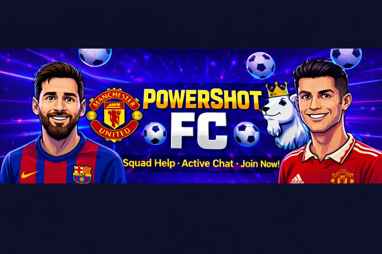 Discovery splash banner for FC Mobile | PowerShot FC Discord server