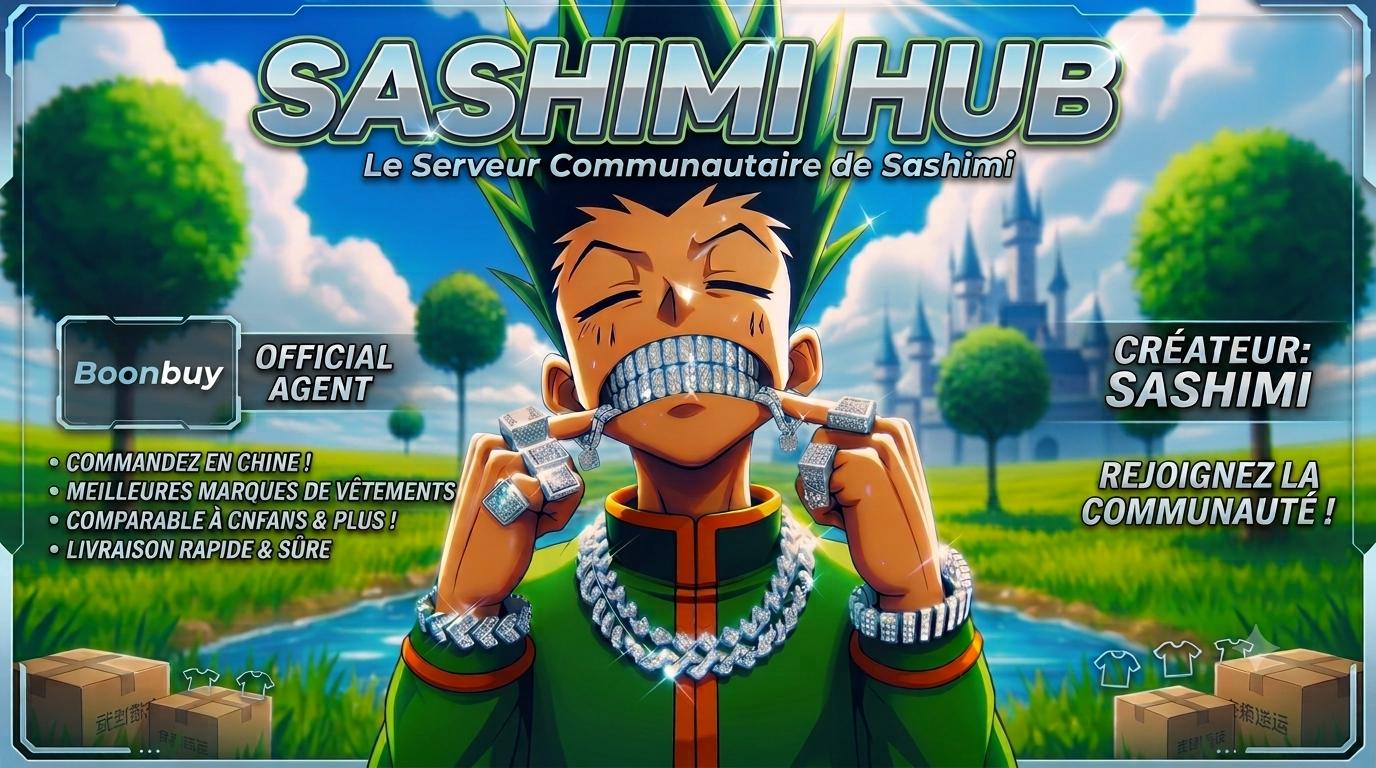 Discovery splash banner for Sashimi Hub Discord server