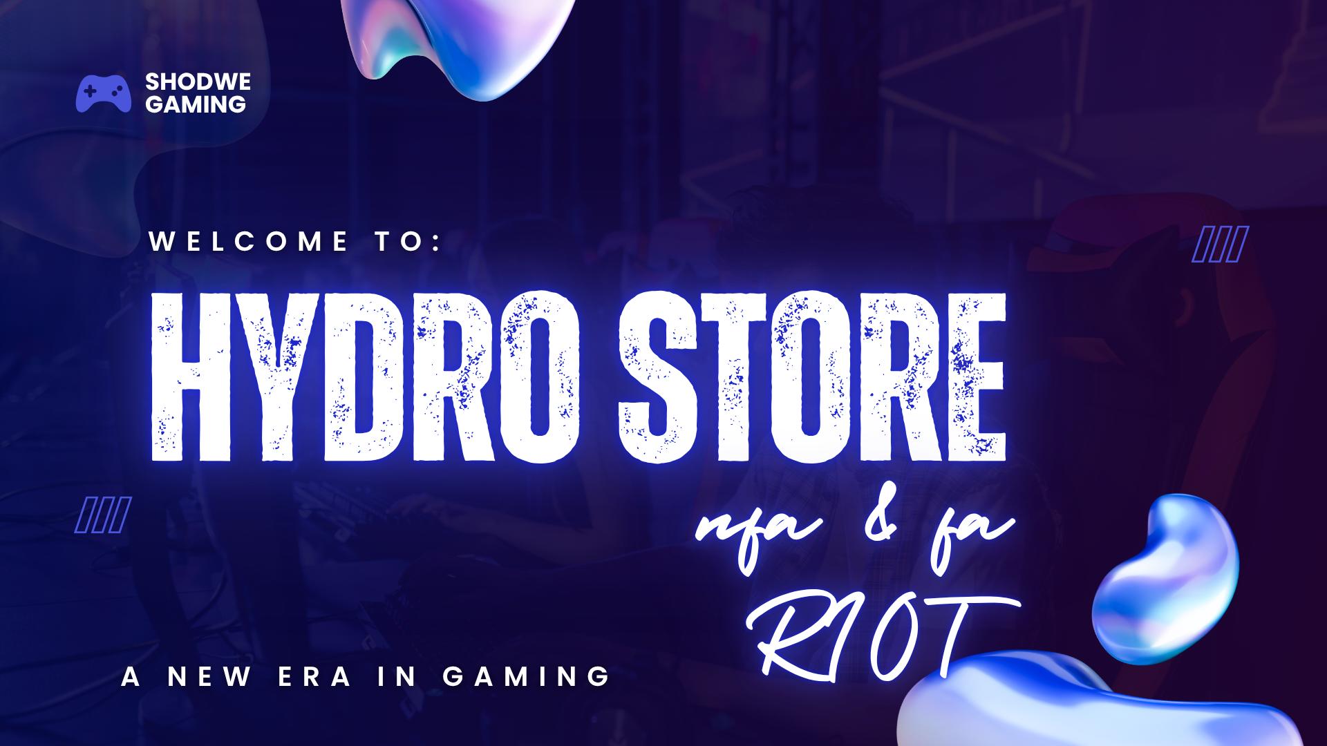 Discovery splash banner for Hydro Hub #Valorant & Roblox Discord server