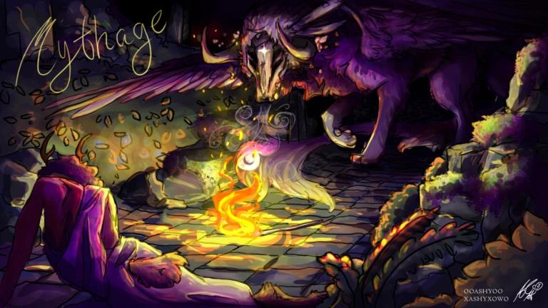 Discovery splash banner for Mythage | Roblox Discord server