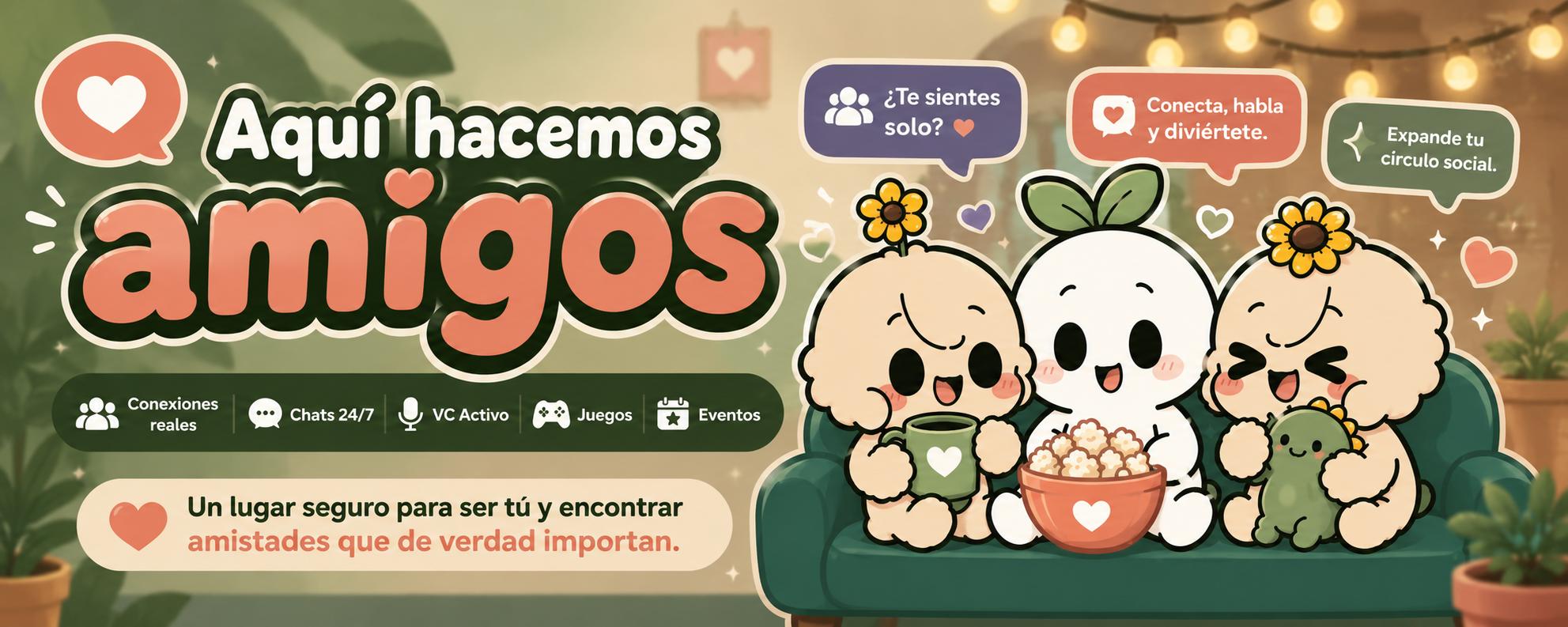 Discovery splash banner for Vitzy 🍃🤍﹕Crear Amistades﹒Hacer Amigos en Discord﹒VC Activo﹒Servidor para Socializar﹒Hablar Español Discord server