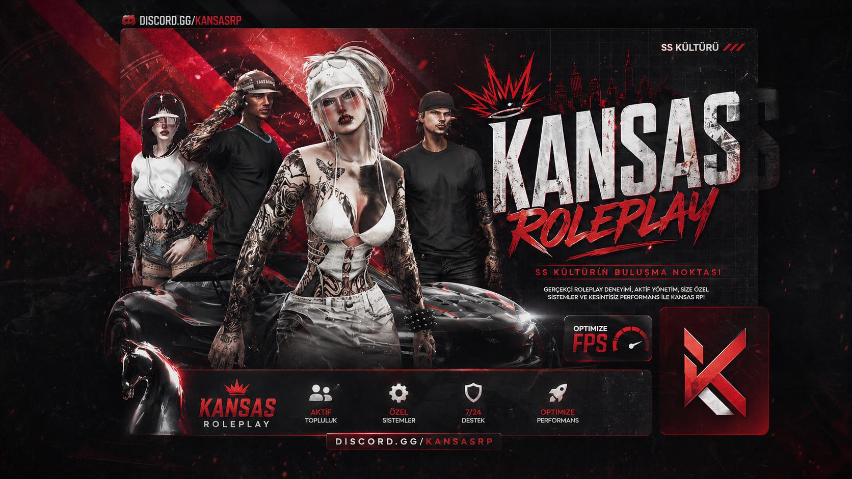 Discovery splash banner for Kansas Roleplay Discord server