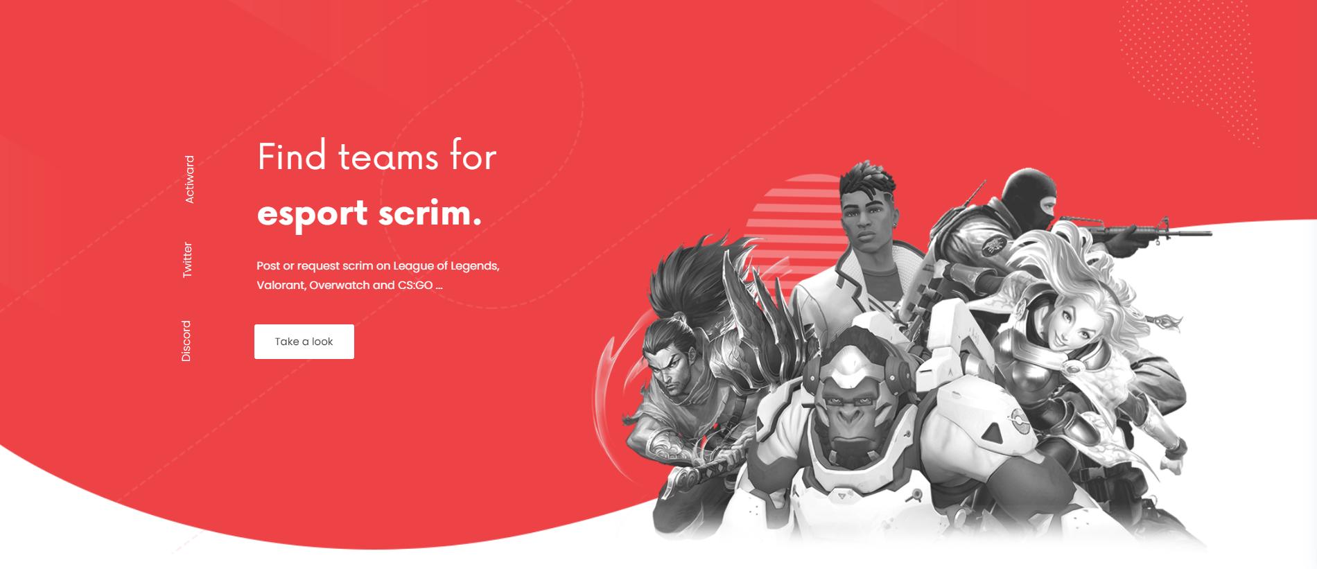 Discovery splash banner for Esport Scrim Discord server