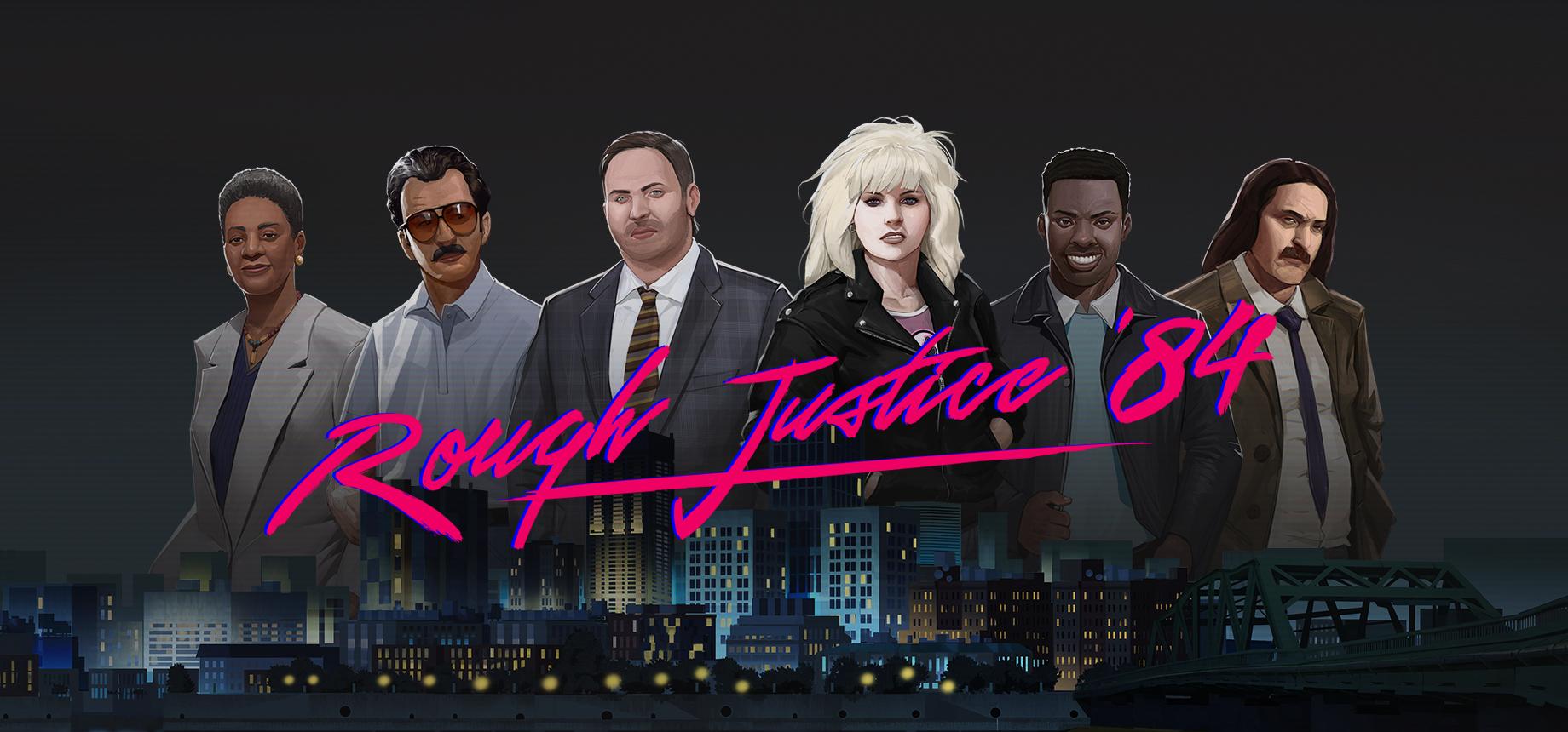 Discovery splash banner for Rough Justice: '84 Discord server