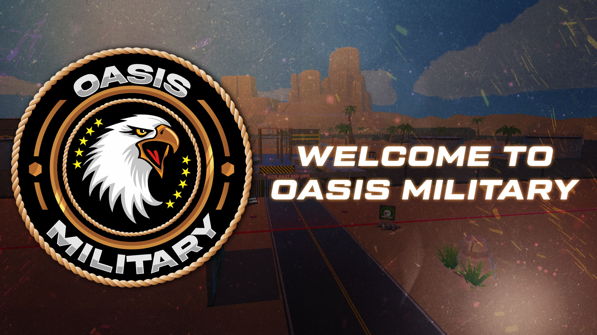 Discovery splash banner for Oasis Military Discord server