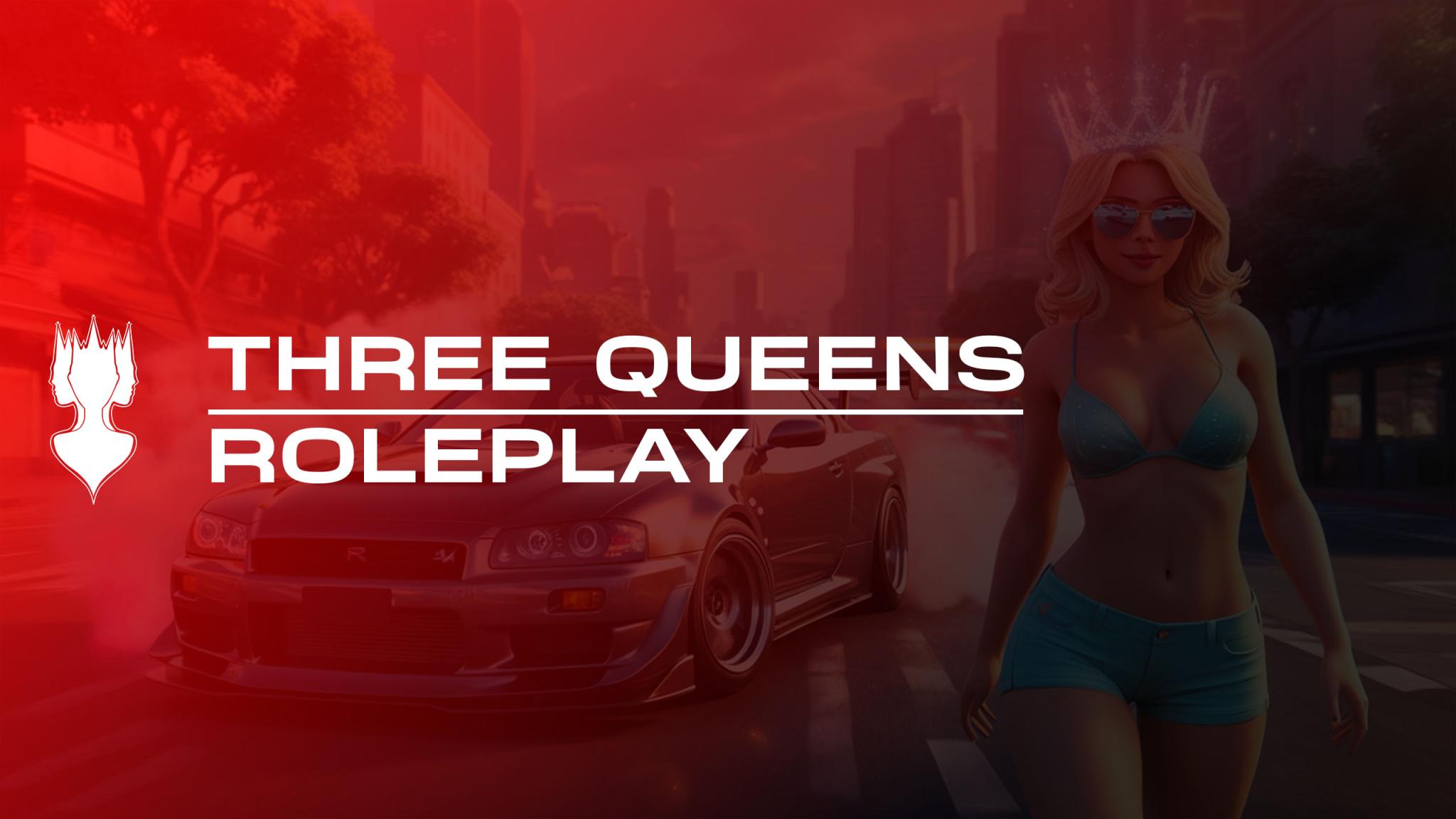 Discovery splash banner for Three Queens® Roleplay Discord server