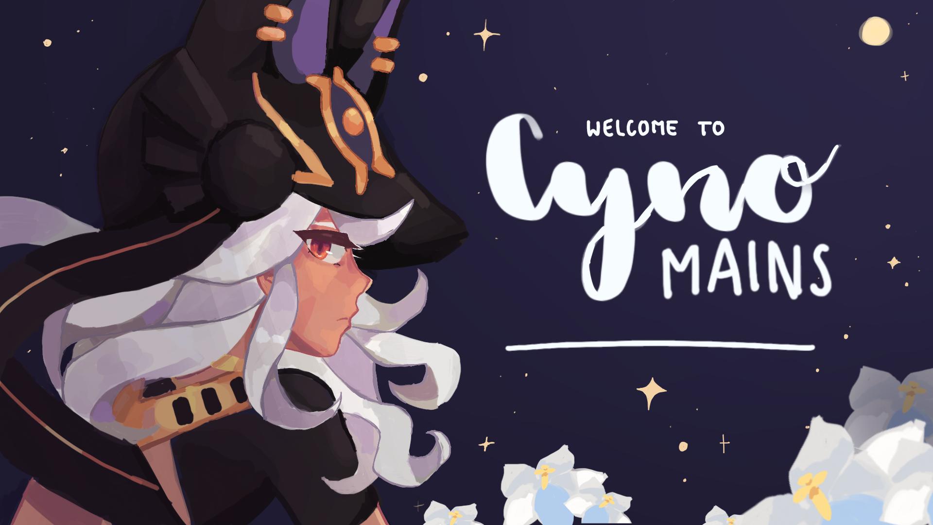 Discovery splash banner for Cyno Mains | Genshin Impact Discord server