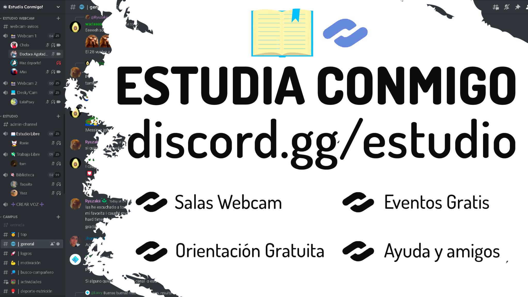 Discovery splash banner for Estudia Conmigo Discord server