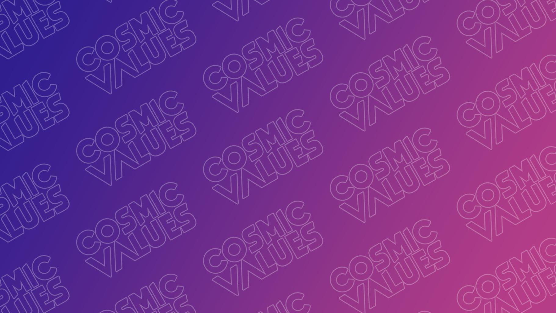 Discovery splash banner for Cosmic Values Discord server