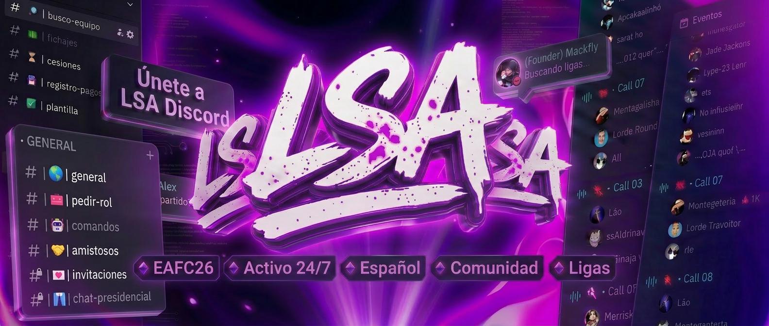Discovery splash banner for LSA | SUPERLIGA CLUBES PRO Discord server